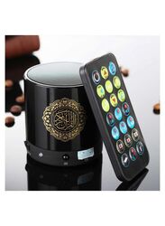 Portable Complete Quran Speaker with 18 Famous Reciters/15 Translations in Many Languages Micro SD Card Remote Control Wireless Speaker, Black