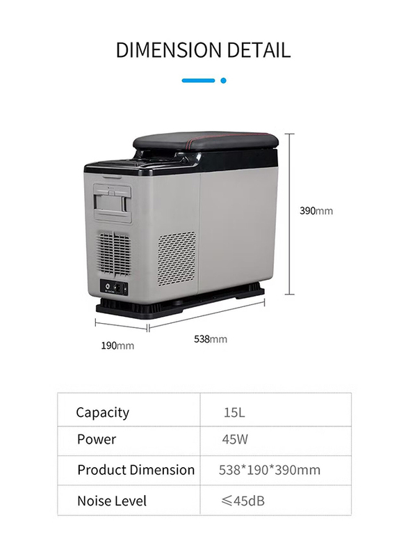 Crony Cf15 15L Vehicle Refrigerator With App Dc 12V For Centre Armrest In Car Truck Refrigerator With Battery