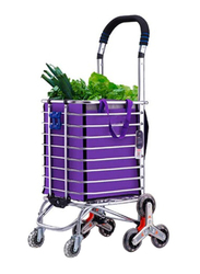 Crony 8 Wheels Dual Purpose Shopping Cart With Seat, Purple