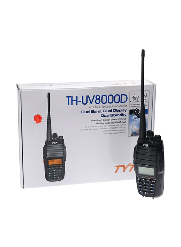 

Crony 8-20 Km Handheld Transceiver Two Way Radio Long Distance Walkie Talkie, TYT 10W Th-UV8000D, Black