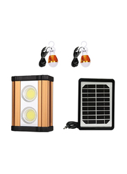 Crony AT-8802 Solar Power System Aluminum lamp with USB Charging Interface, Black/Gold