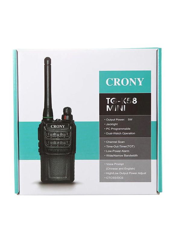 Crony Mini Long Range Wireless Two Way Radios Rechargeable Walkie Talkie, TG-K58, Black