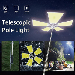Crony 5LED Fishing Light Telescopic Camping Rod, Multicolour