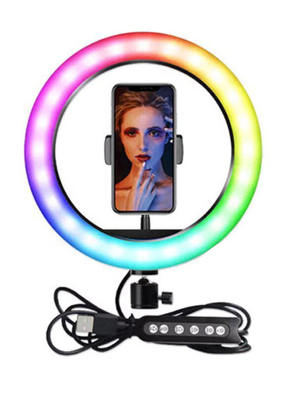 

N/a MJ26 10inch Wire-Controlled Mobile Phone LED Live Fill Light, Multicolour