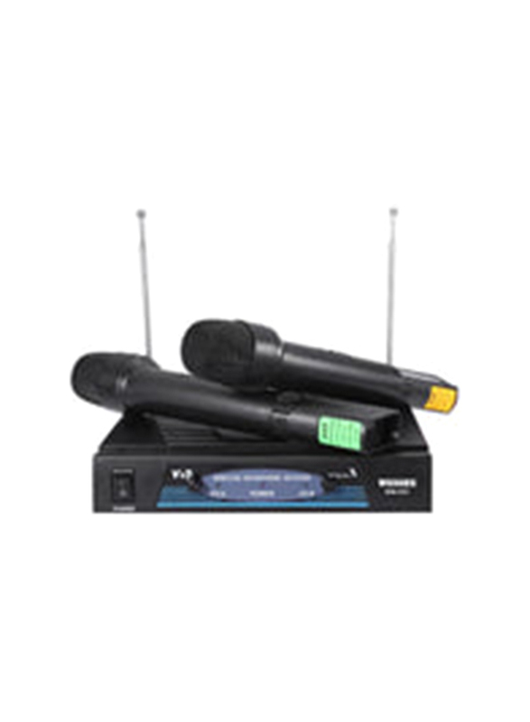 Weisre WM-03V Dual Wireless Microphone, 2-Pieces, Black