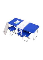 28L Picnic Table With Two Chair & Plastic Incubator Storage, Blue