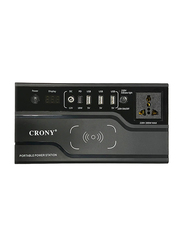 Crony Wireless Charging Portable Emergency Power Station, FAC-200X, Black