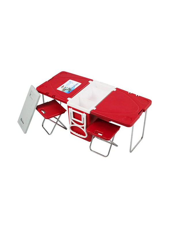 Crony 28L Multi Function Picnic Table With Two Chair & Plastic Incubator, Red