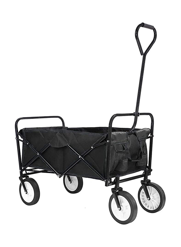 Kaito TC3015 Folding Heavy Duty Collapsible Folding Wagon Utility Shopping Cart, Black