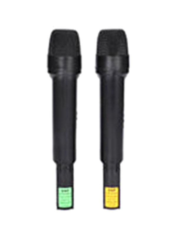 Weisre WM-03V Dual Wireless Microphone, 2-Pieces, Black