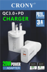 Crony CR-004 PD20W + QC 3.0 Wall Charger, White