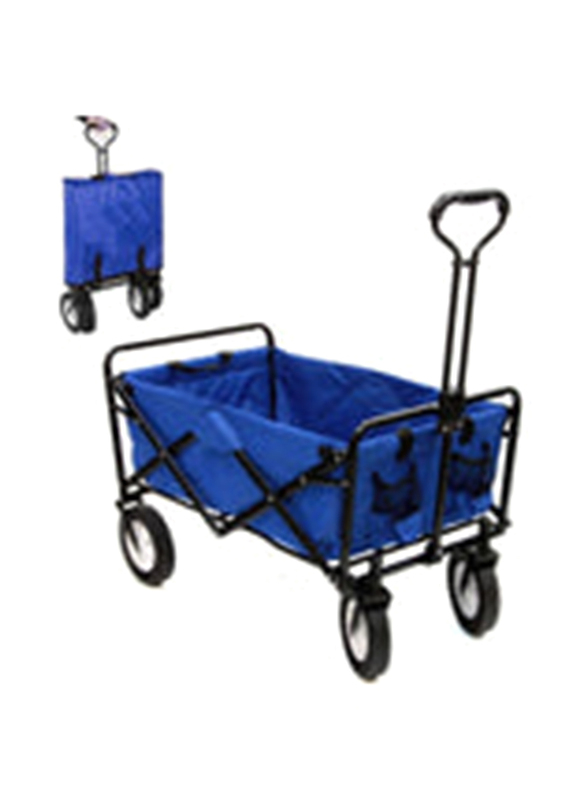 Kaito TC3015 Folding Heavy Duty Collapsible Folding Wagon Utility Shopping Cart, Blue