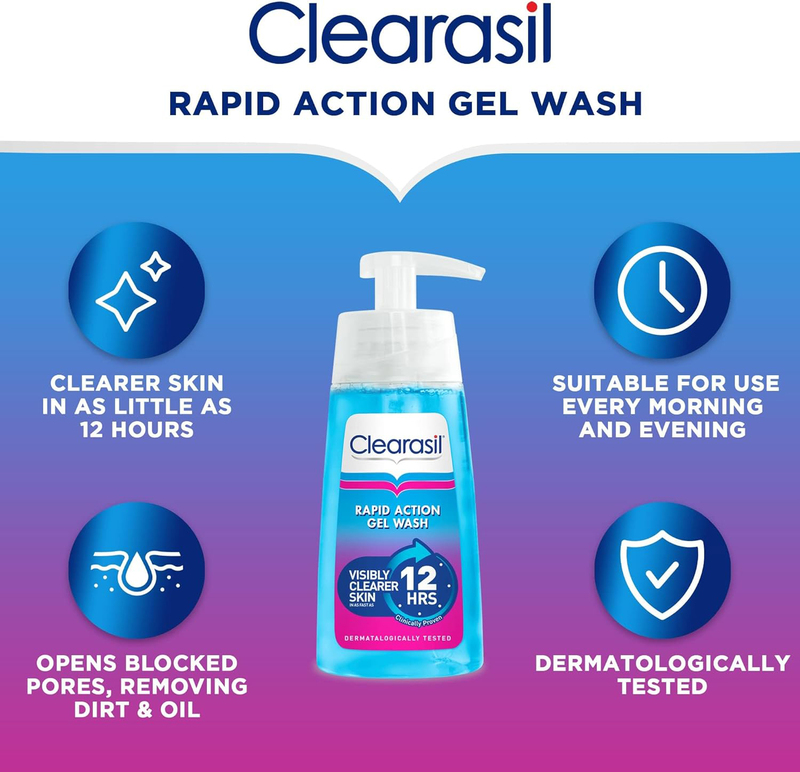 Clearasil Ultra Rapid Action Gel Wash, 150ml