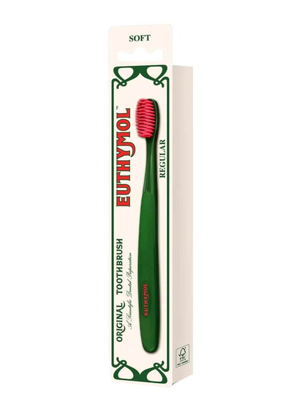 Euthymol Regular Soft Bristle Triple Curve Ergonomic Manual Toothbrush with Bristles, 4 Piece, Multicolour