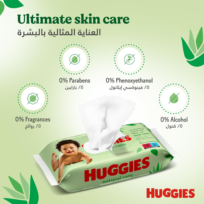 Huggies 560-Piece Natural Aloe Vera Baby Wipes, White