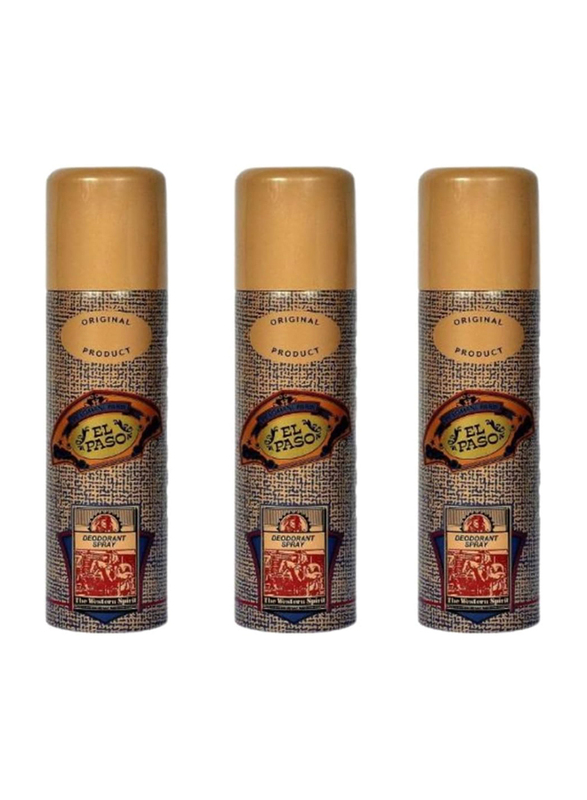 Lomani El Paso Deodorant for Unisex, 3 x 200ml