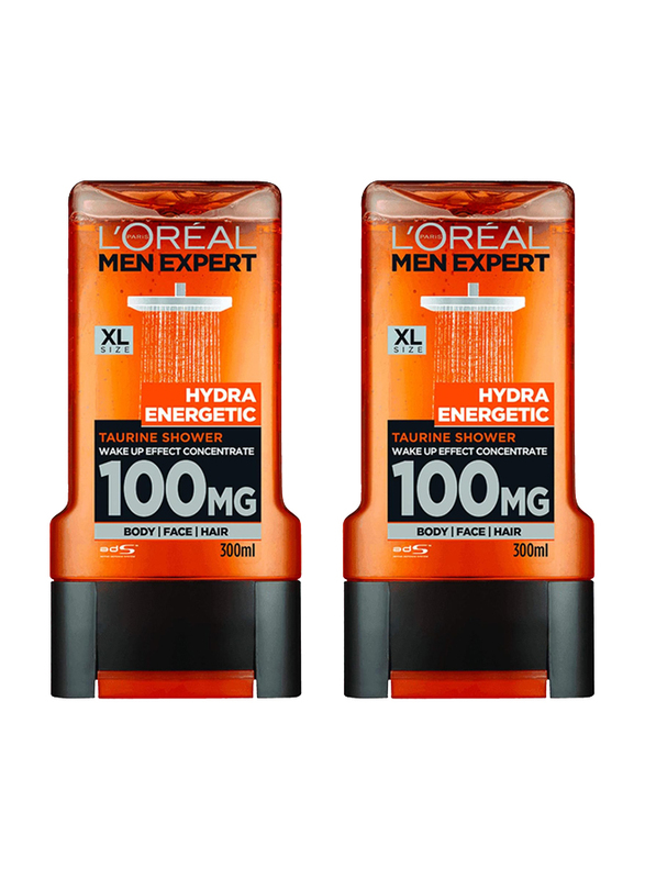 L'oreal Paris Energetic Shower Gel, 2 x 300ml