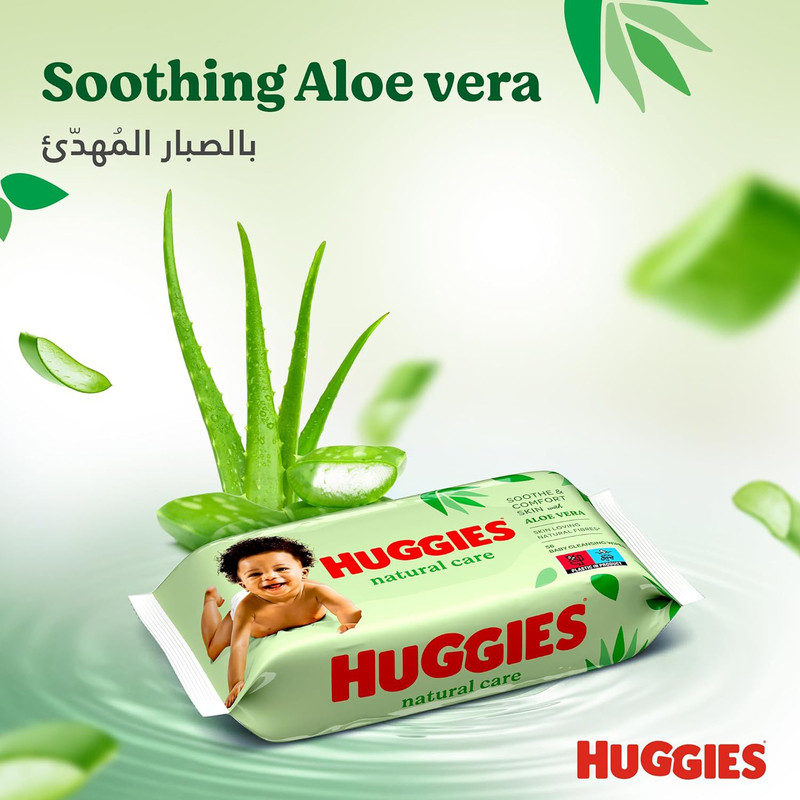 Huggies 672-Piece Natural Care Aloe Vera Baby Wipes, White