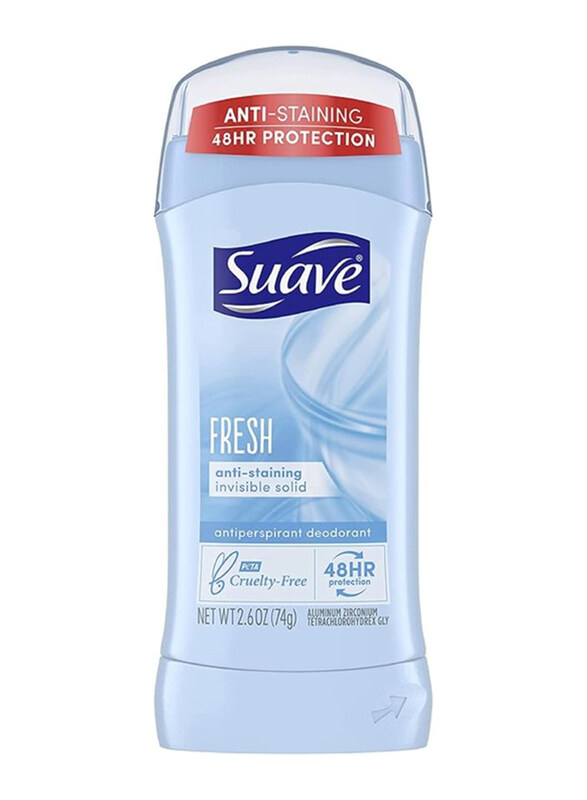 

Suave 24 Hour Protection Fresh Invisible Solid Anti-Perspirant Deodorant Stick, 74g, Multicolour