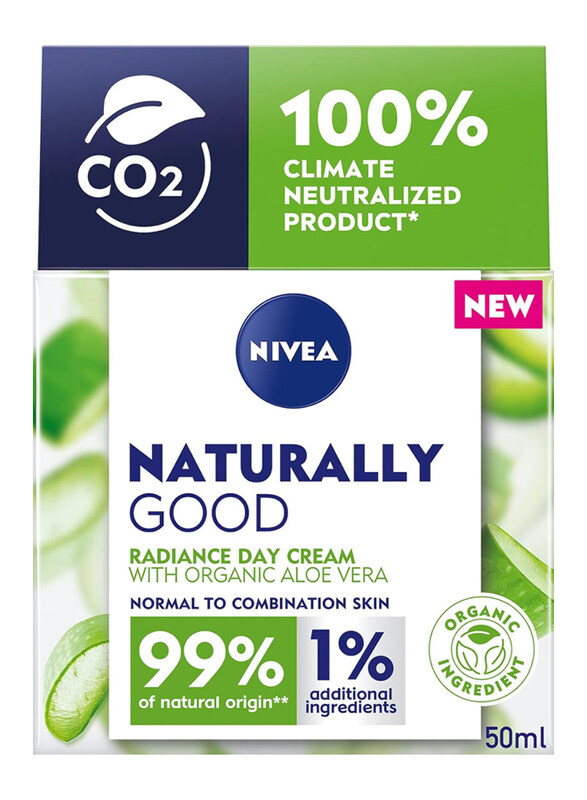 

Nivea Naturally Good Radiance Moisturizer Face Day Cream with Organic Aloe Vera, 50ml