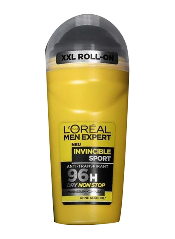 L'oreal Paris Men Expert Invincible Man Roll-On Deodorant 96H Protection, 6 x 50ml