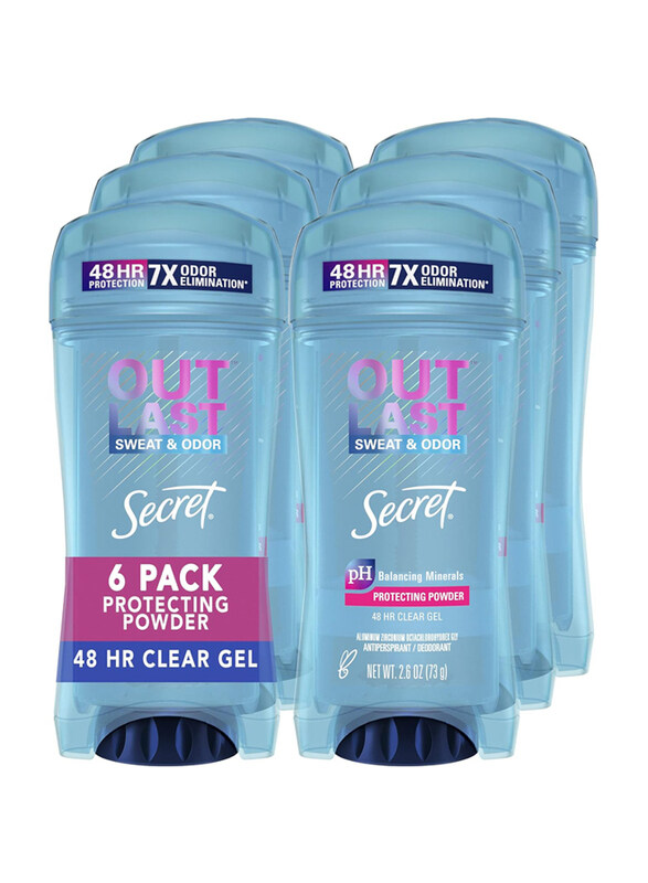 

Secret Outlast Antiperspirant/Deodorant Clear Gel Protecting Powder, 6 x 2.6 Oz, Multicolour