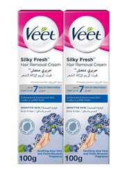 Veet Silky Fresh Hair Removal Cream Body & Legs for Sensitive Skin, 100g