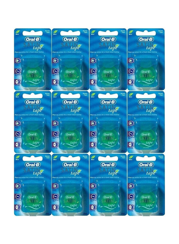 

Oral B Statin Mint Tape Dental Floss, 25 Meter, 12 Pieces