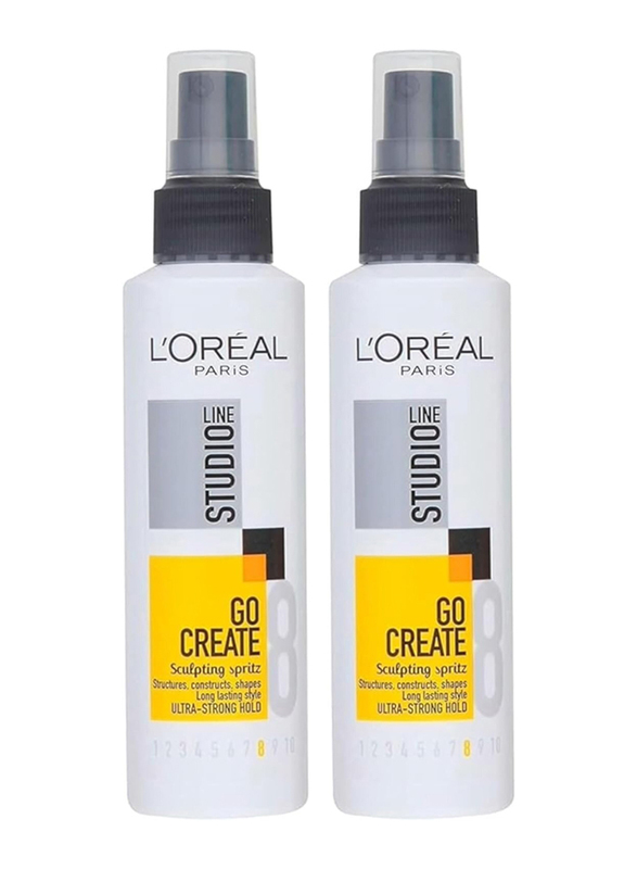 L'Oreal Paris Studio Go Create Sculpting Spritz Spray, 2 x 150ml