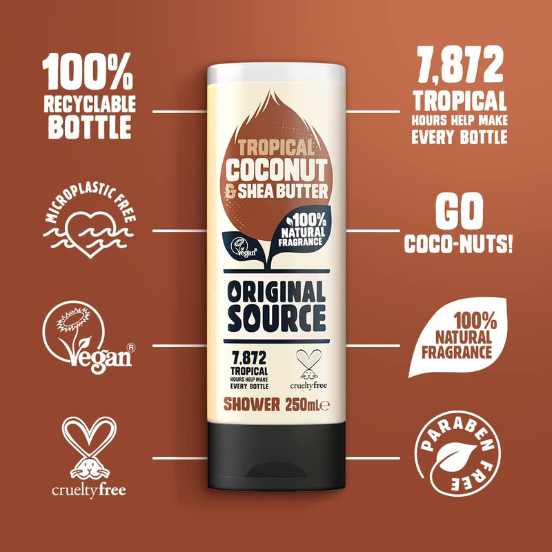 Original Source Coconut & Shea Butter Shower Gel, 6 x 250ml