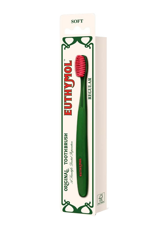 Euthymol Triple Curve Ergonomic Manual Regular Toothbrush with Bristles for Deep, 4 Pieces