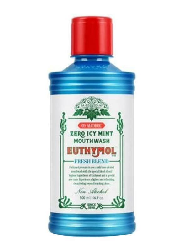 Euthymol 0% Alcohol Zero Icy Mint Mouthwash, 500ml