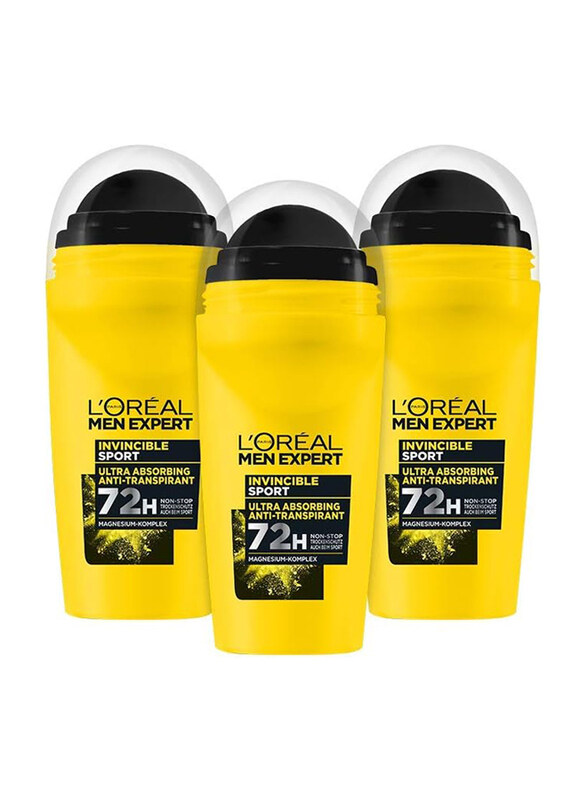 

L'oreal Paris Expert Invincible Sport Men's Roll-On Deodorant, 6 x 50 ml
