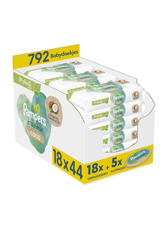 Pampers 792-Piece Harmonie Coco Baby Wipes, White