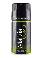 Malizia Uomo Vetyver Deodorant Spray for Him, 150ml