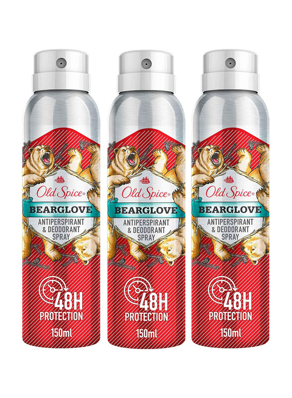 

Old Spice Bearglove Body Spray Deodorant, 3 x 150ml