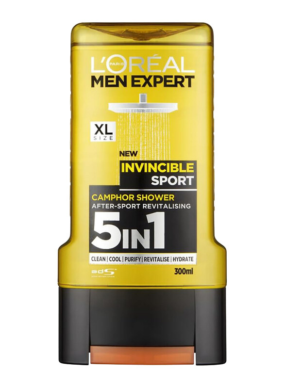 

L'oreal Paris 5 in 1 Shower Gel Invincible Sport for Men, 300ml, Multicolour