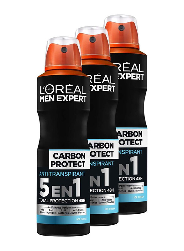 

L'oreal Paris 5-In-1 Expert Carbon Protect Ice Fresh Spray, 3 x 200ml