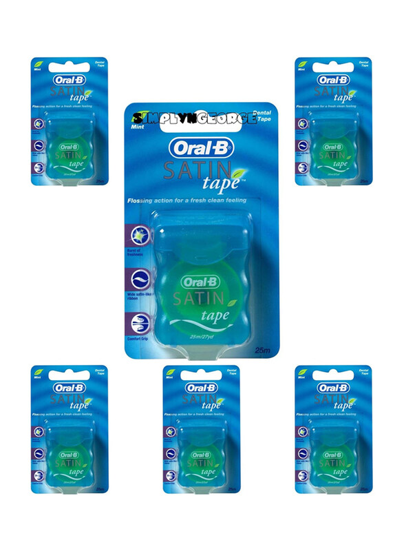 

Oral B Satin Mint Tape Dental Floss, 25 Meter, 6 Pieces