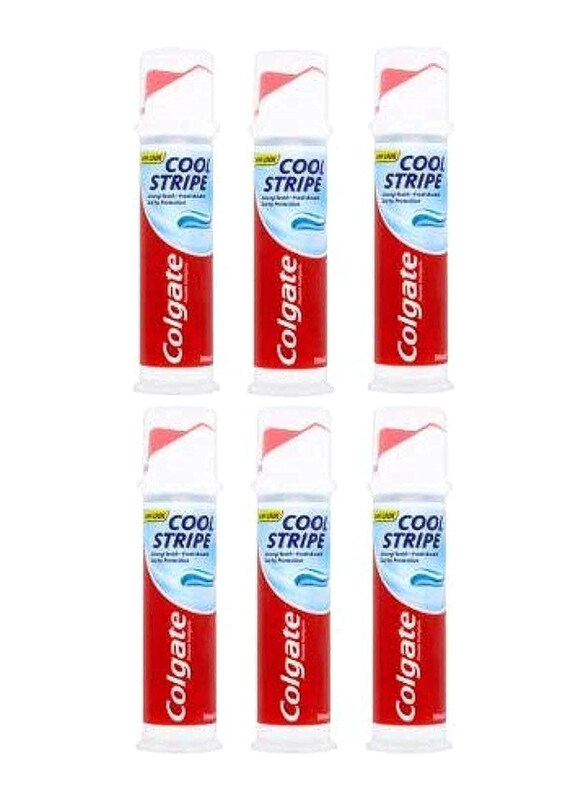 

Colgate Triple Cool Stripe Toothpaste Pump, 6 x 100ml, Multicolour