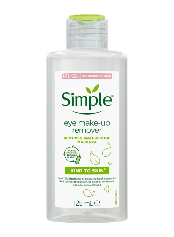 Simple Kind to Eyes Eye Make-up Remover, 6 x 125ml, White