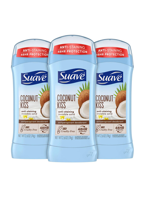 

Suave Deodorant Coconut Kiss Invisible Solid, 3 x 74g, Multicolour