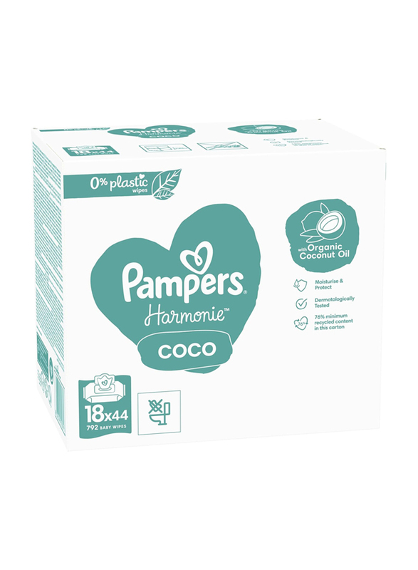 

Pampers 792-Piece Harmonie Coco Baby Wipes, White