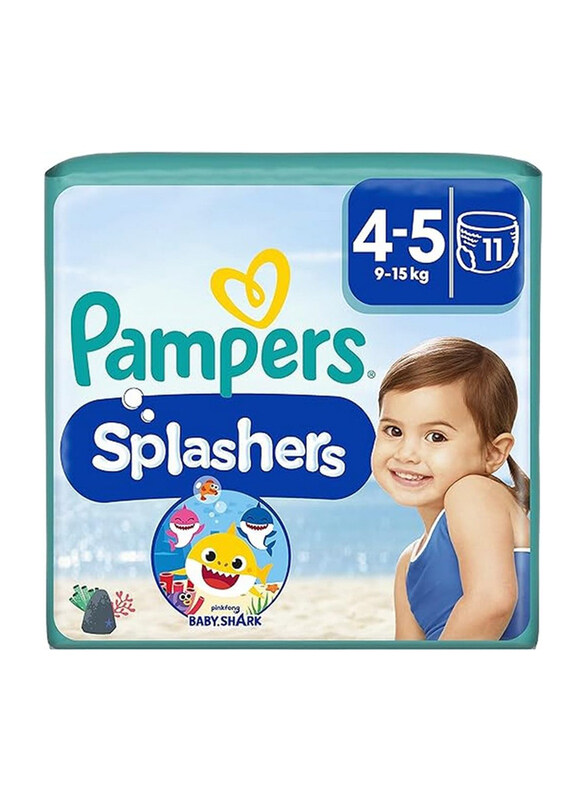 

Pampers Splashers Baby Nappy Swim Pants, Size 4-5, 9-15 kg, 11 Count