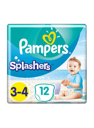 Pampers Splashers Disposable Swimming Trunks, Size 3-4, 6-11 kg, 12 Count