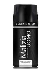 Malizia Uomo Black & Wild New Deodorant Spray for Him, 150ml