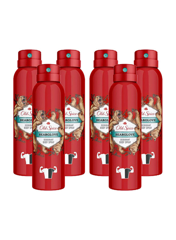 

Old Spice Bearglove Deodorant Body Spray, 6 x 5.07 Oz