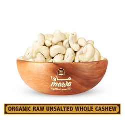 MAWA Organic Raw Unsalted Whole Cashew 500g (Plastic Jar)