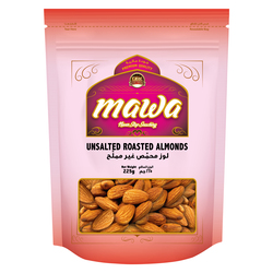 MAWA Unsalted Roasted Almonds 225g (Pink Pouch)