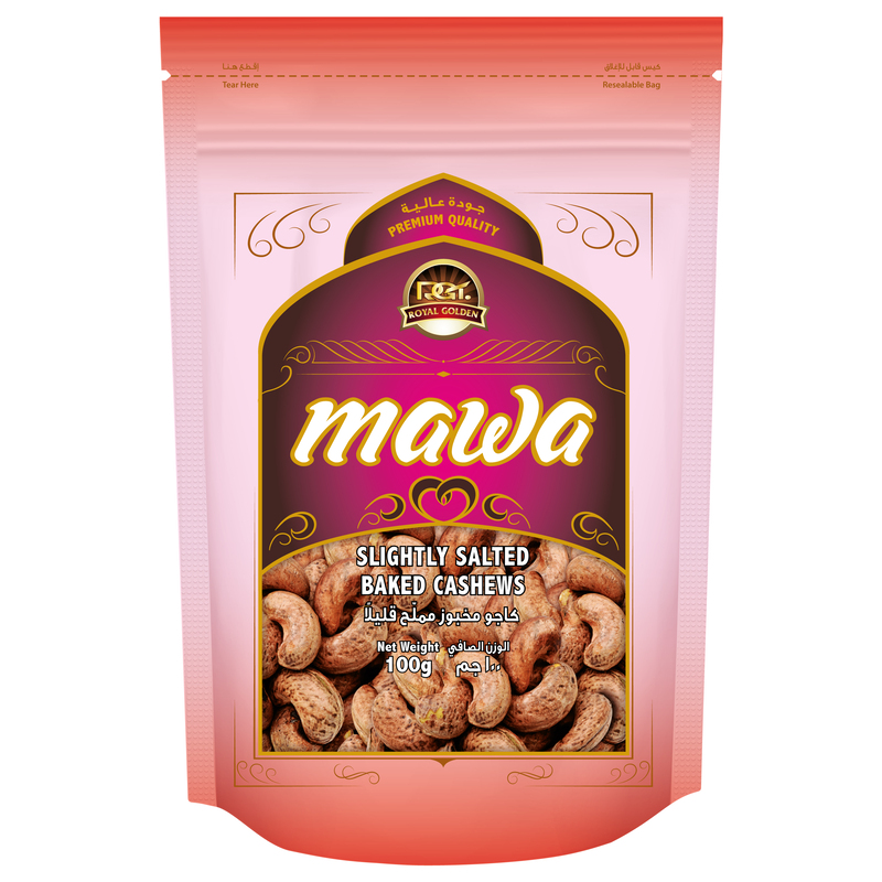 MAWA Slightly Salted Baked Cashew 100g (Pink Pouch)